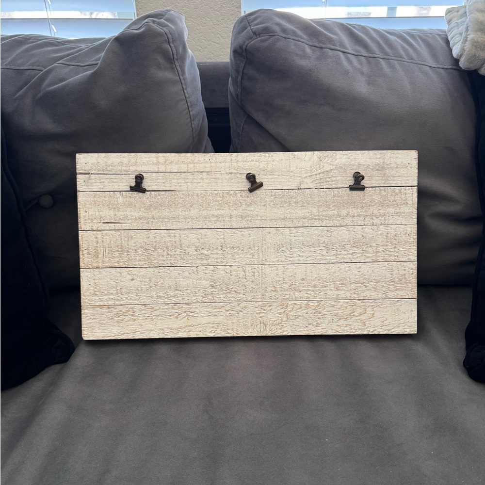 Rustic White Wooden Wall Decor with Hooks